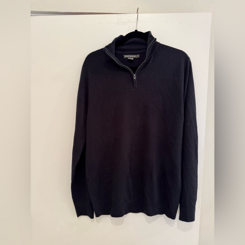 French connection size large half zip dark navy sweater. Versatile and cozy.